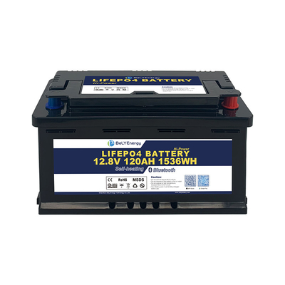 شراء عمر دورة طويلة بطارية الليثيوم Bluetooth LiFePO4 نوع SAE Terminal نطاق درجة حرارة واسع online manufacture
