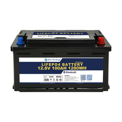 شراء بيلي الطاقة المدمجة في BMS 12V100AH بطارية شمسية قابلة لإعادة الشحن للسيارات الكهربائية RV البحرية online manufacture