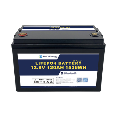 بطارية الليثيوم الشمسية ذات التفريغ الذاتي المنخفض 3000 دورة مع علبة ABS 12.8V120Ah