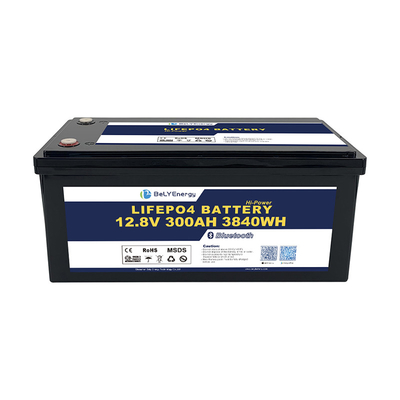 محمول IP65 مقاوم للماء التصميم المدمج 12.8V 300Ah بطارية الليثيوم الشمسية