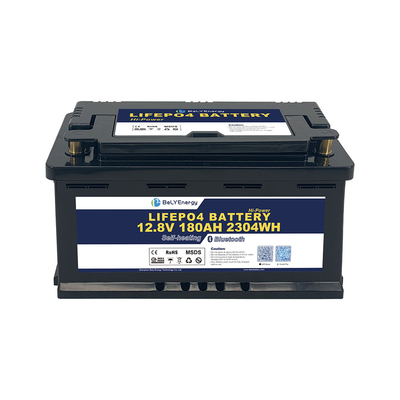 غلاف DIN H8 12V 180AH بطارية ليتيم LiFePO4 مع BT وتسخين ذاتي