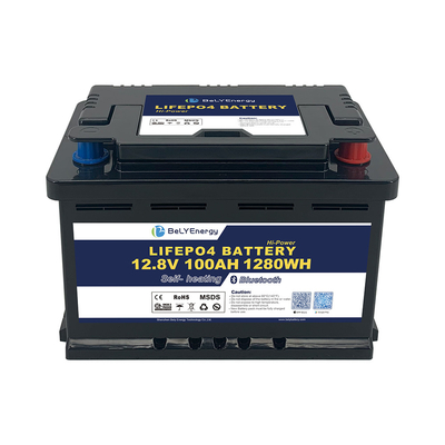 بطارية RV LiFePO4 لتخزين الطاقة 12V 100AH مع BT والتسخين الذاتي