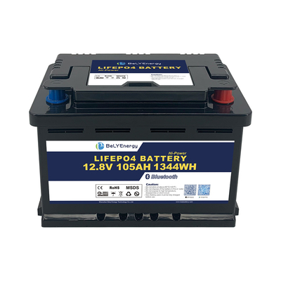 بطارية الليثيوم H6 DIN مع BT 12V 105AH لتخزين طاقة قافلة RV