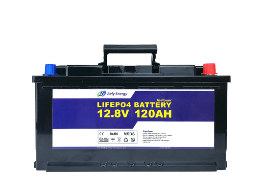 وقت الفراغ 12v 120Ah بطارية ليثيوم فوسفات الحديد العميقة