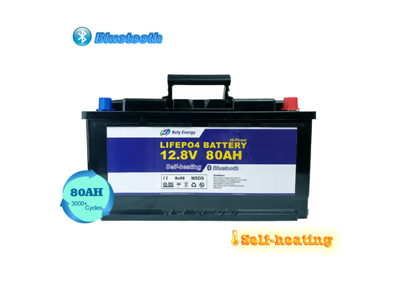 الصف A بطارية ليثيوم فوسفات الحديد بلوتوث 12V 80Ah للروبوت